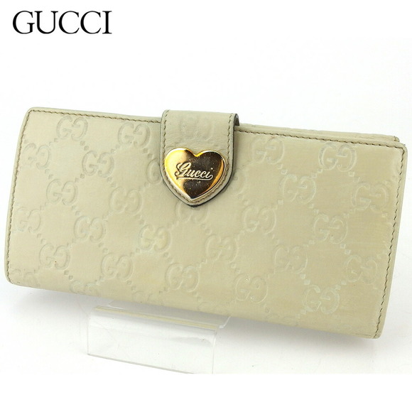 Gucci long heart leather accessory ssima beige Wallet - Picture 1 of 6